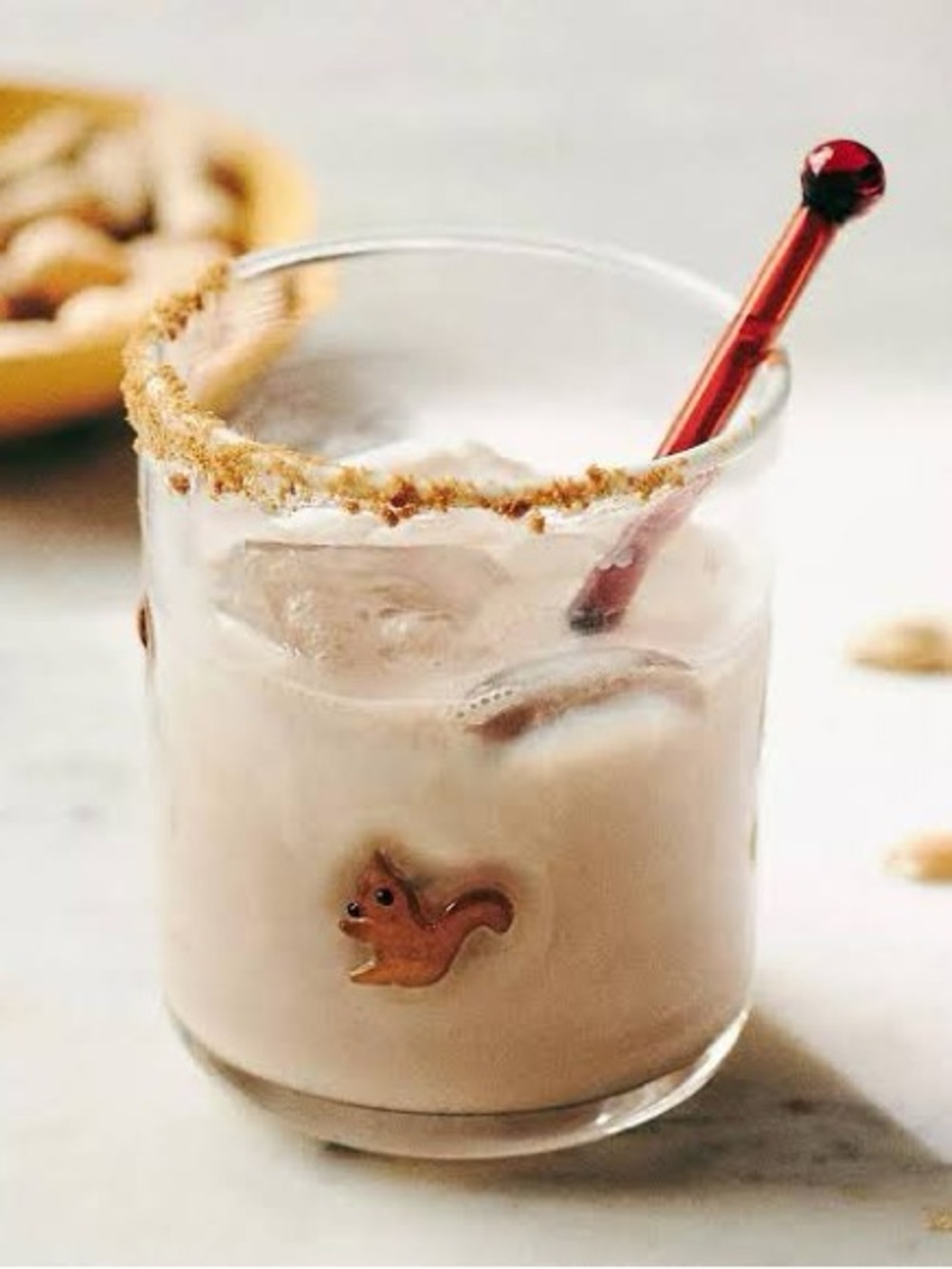 New in box- Anthropologie icon Squirrel Glass Tumbler in Clear with Brown Accent